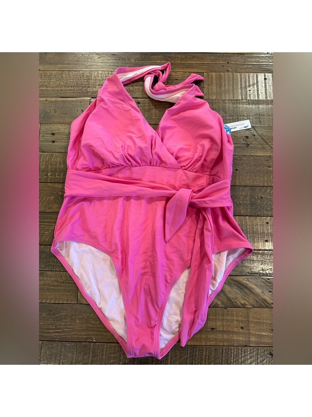 CUPSHE One Piece Pink Halter Bathing Suit Size 1X New With Tag